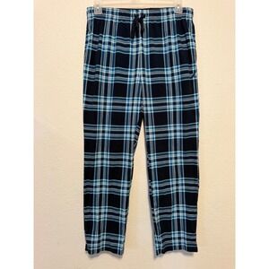 Nautica Mens Blue Navy Plaid Pajama Pants Sleepwear Medium KP215